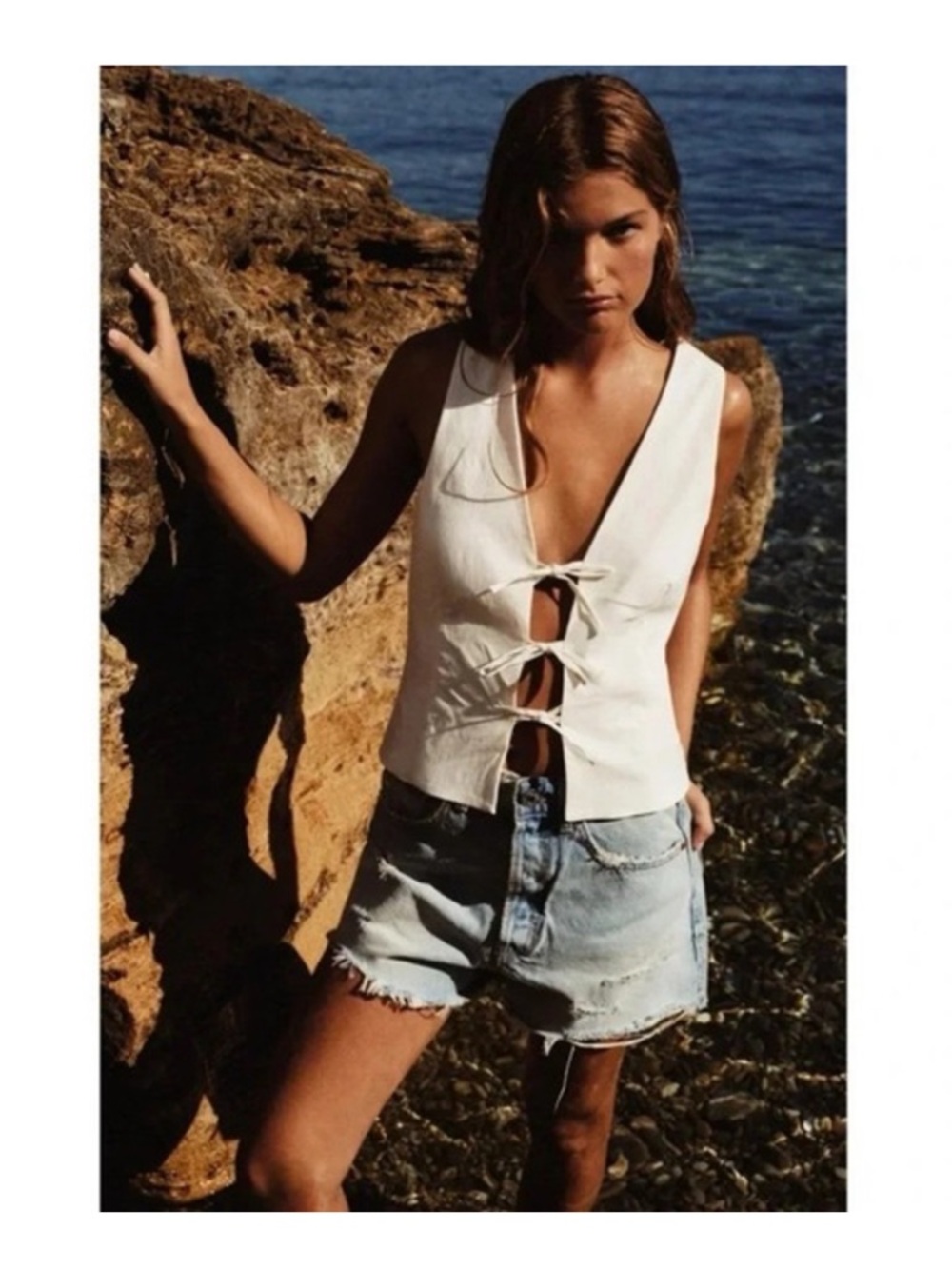 ZARA Tied Stretch Top